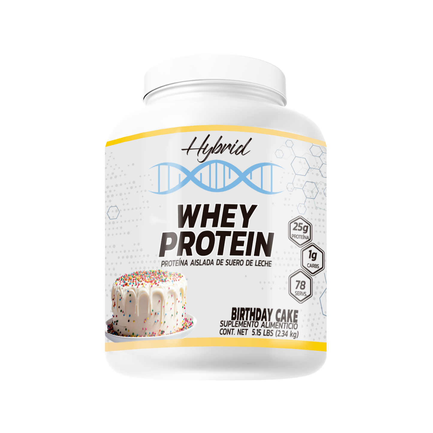 WHEY PROTEIN 5LB HYBRID sabor birthday cake