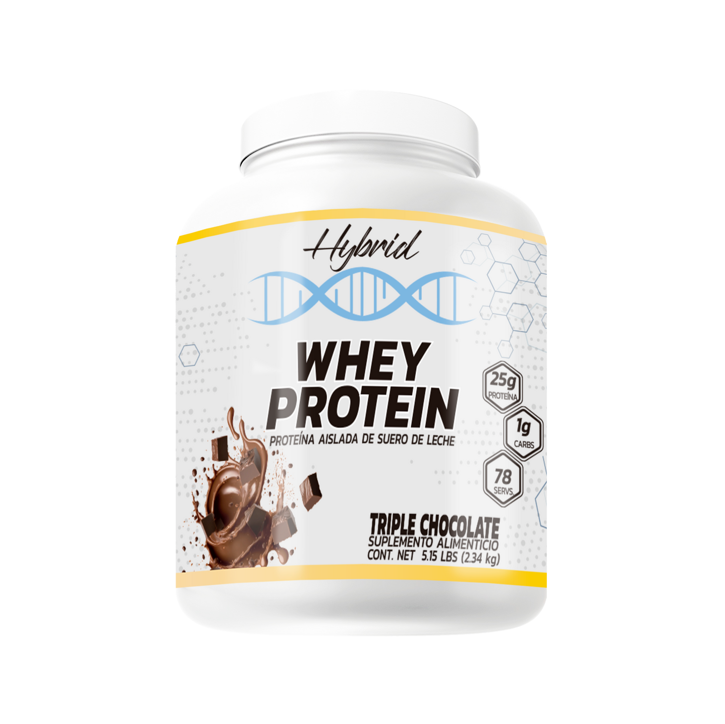 WHEY PROTEIN 5LB HYBRID sabor triple chocolate